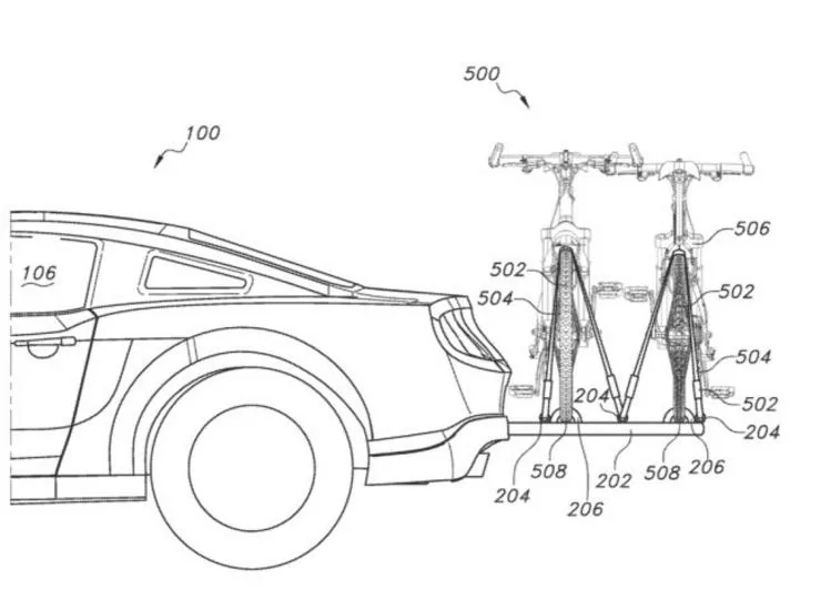 Ford patent shows fully integrated and retractable bike rack.webp