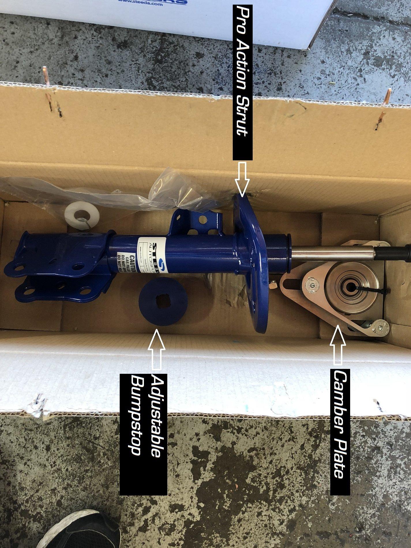 Steeda Pro action strut with Steeda camber plate #2.JPG