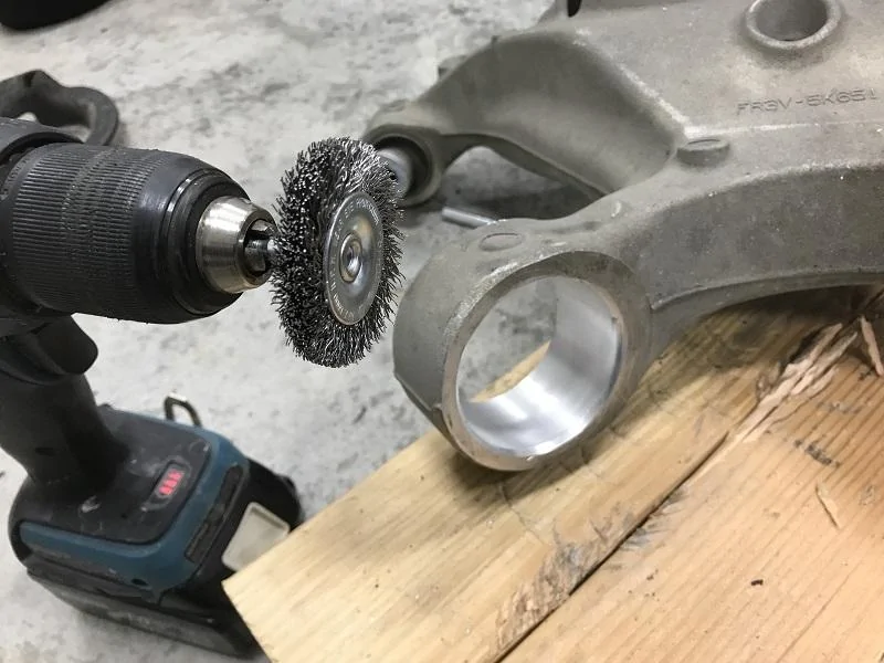 Cleaning out bearing hole.webp