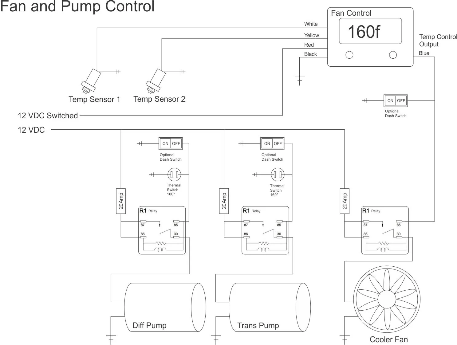 Relay and pump diagram for diff cooler.webp