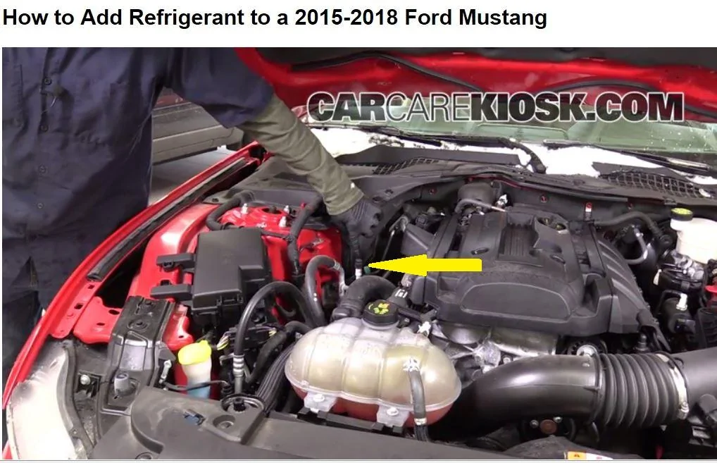 S550 Mustang Low Pressure AC Port Location.webp