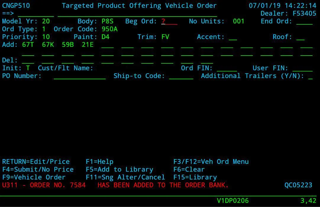 ZZ 2020 GT500 order confirmation from Nick.webp