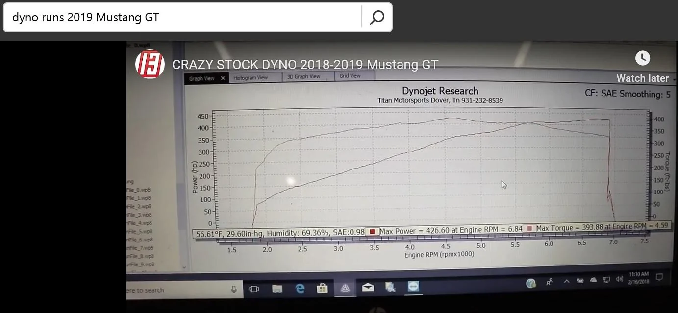 dyno run screenshot 2018-2019 Mustang GT.webp