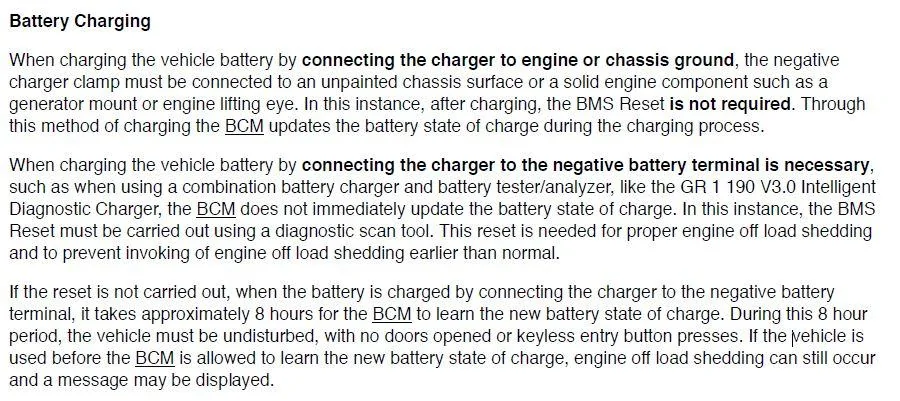 S550 Mustang Battery Charging Info from Service Manual.webp