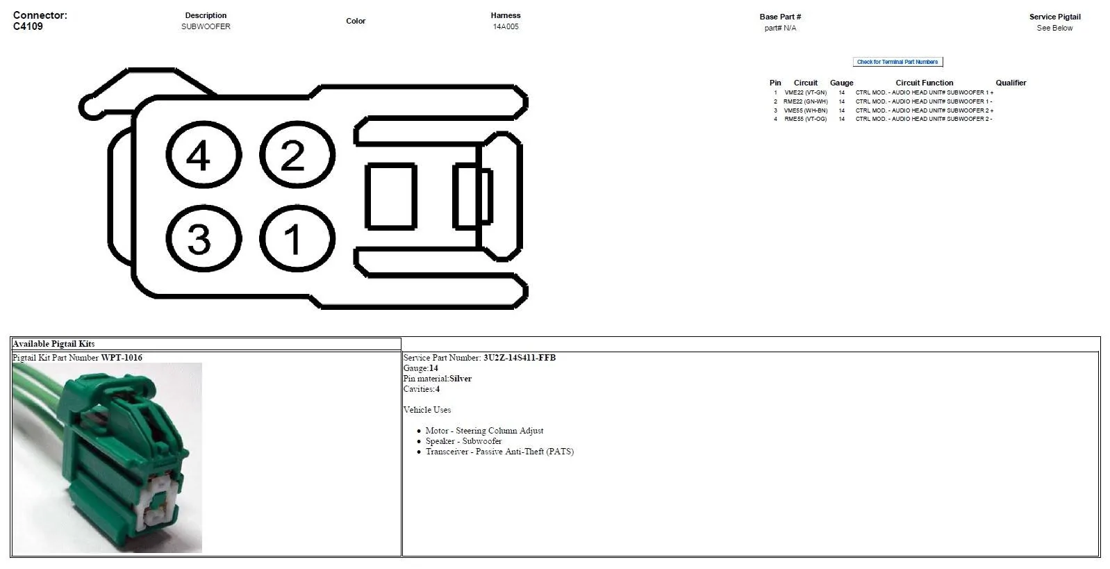 2020 Mustang SubWoofer Wiring Connector.webp