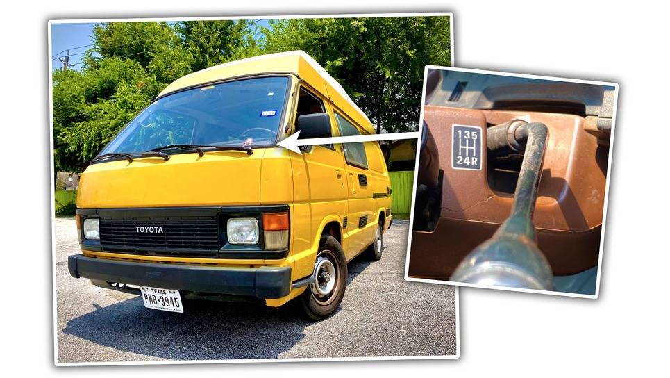 Toyota HiAce, 5 on the tree.jpg