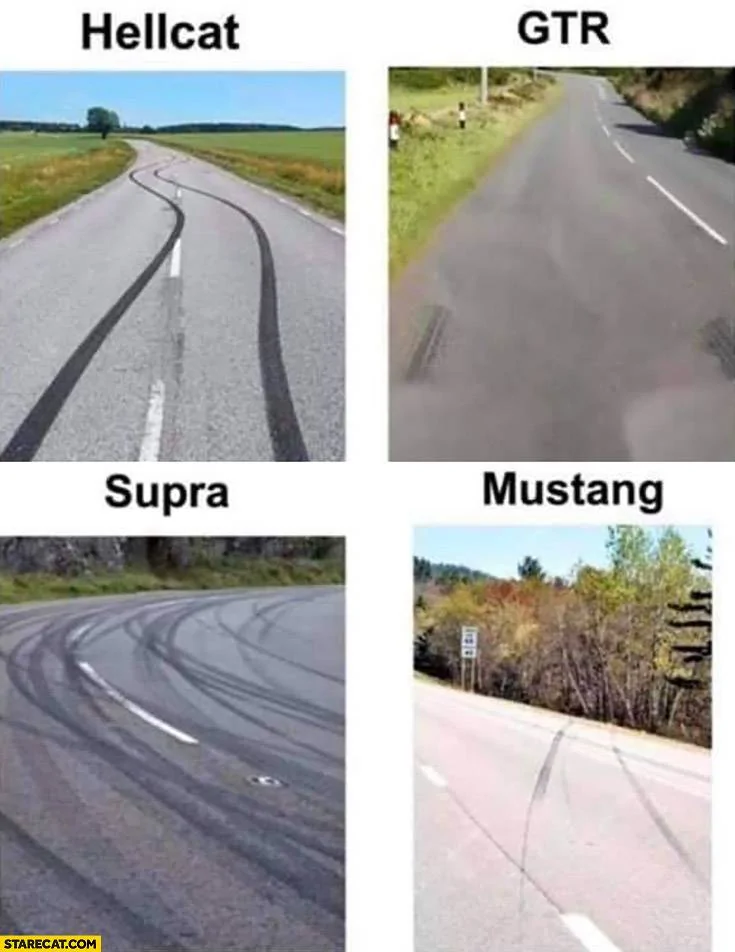 skid-marks-hellcat-nissan-gtr-supra-mustang-goes-into-forest.webp