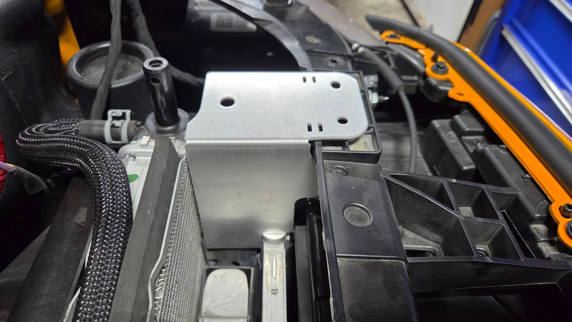 Radiator gaps closed with my DIY air blockers | 2015+ S550 Mustang ...