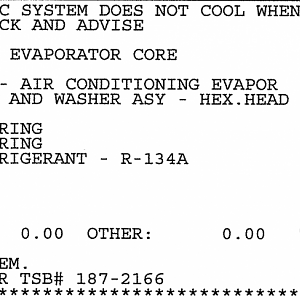 Evap R&R Receipt