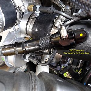 UPR Ecoboost Mustang Dual Valve Catch Can (5030-104)

WOT Vacuum Line to Turbocharger Inlet
WOT= Wide Open Throttle