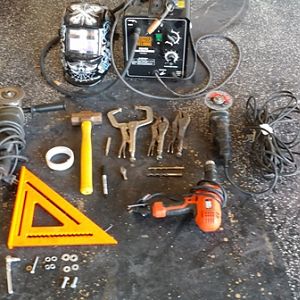 these are the tool you will need. you will also need the following materials:
36"x1"x3x16" steel flat bar
2 ea. 5/16" x1" #18 hex bolt
2 ea. 3/8" l