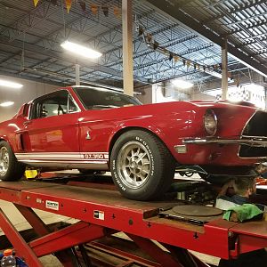 Picture shot at Samaritan Tire where I had the Wilwood 4 piston discs installed on the front