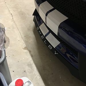White lettering installed