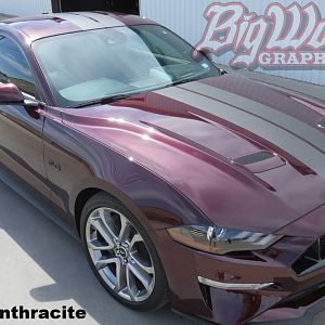 2018 Narrow Full Length Stripes in Matte Anthracite
https://www.bigwormgraphix.com/2018-mustang-narrow-dual-full-length-stripes.html