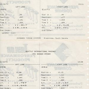 1991 #358
These were my best 11 sec runs until the track put an end to them because my car didn't have the required roll cage (back then) to go sub 1