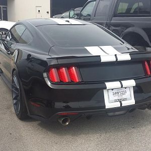 Black Mustang GT Premium:
Manual, Eibach Sportline Springs, Velgen VMB7 Wheels, Nitto Invo Tires, Bassani 3" Catback Exhaust, Steeda CAI