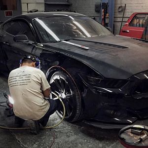 GCC helping with fender cutting and I'm filming