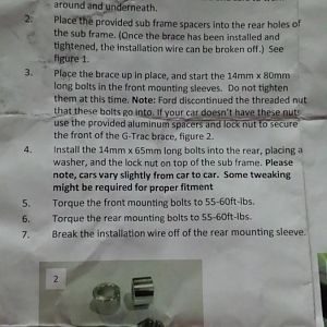Steeda Extreme G Trac Brace Installation Instruction