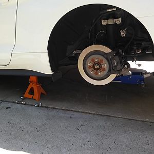 Lift and place stands, remove wheels.