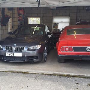 Supercharged M3 soon to be replaced.

Then a two mustang garage.