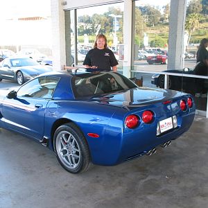 Janes then new 2003 Z06 - Electron Blue. 
Many Autocross Championship Jackets in both Cal Club and San Diego Regions, SCCA.  Mountain Runs and car sh