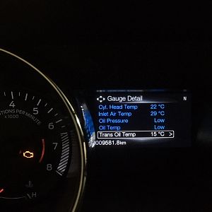 Trans Oil Temp in Menu