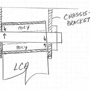 S197 front LCA with bad poly bushing loading