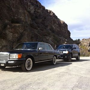 "Augustus T. Diddy"
1980 300SD, one owner
Daily driver for 10 x years, UNBREAKABLE!!
(lurking in the back was my 08' Overland Diesel Jeep which bec