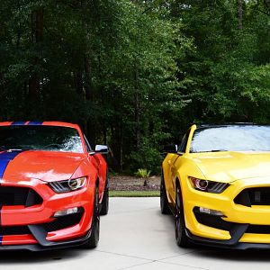 "Captain America" and "Busy Bee"
2015 Shelby GT350 50th Anniv. Edition Tech package cars.
Both Ford executive vehicles, both 1 of 1's in regards to